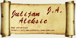 Julijan Aleksić vizit kartica